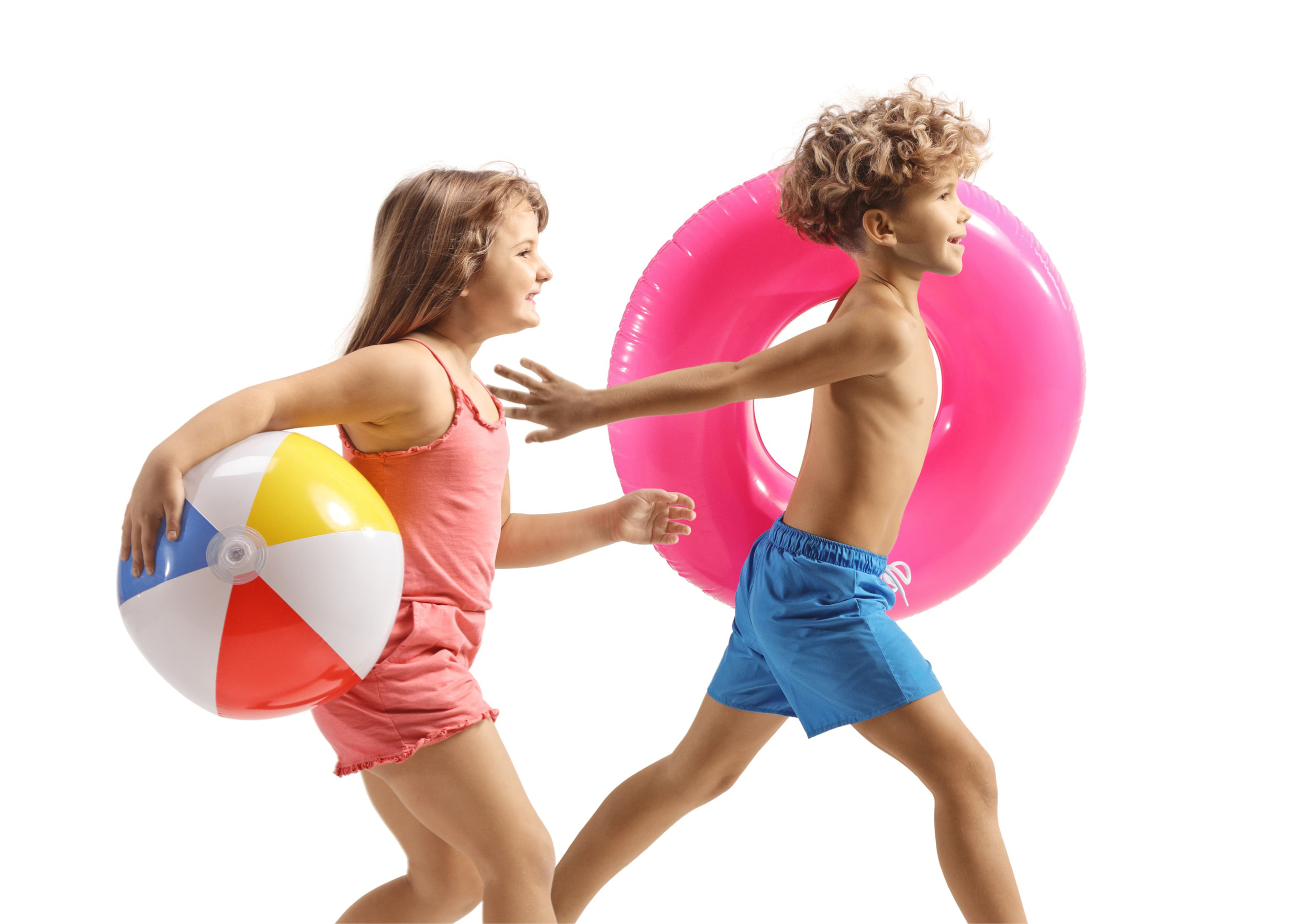 Children Playing with Pool Toys